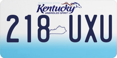 KY license plate 218UXU