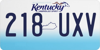 KY license plate 218UXV