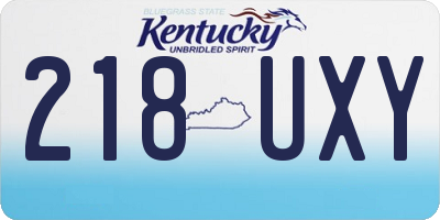 KY license plate 218UXY