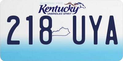 KY license plate 218UYA