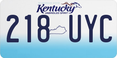 KY license plate 218UYC