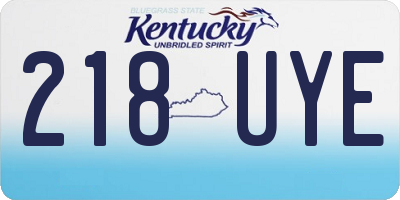 KY license plate 218UYE