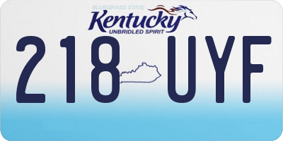 KY license plate 218UYF
