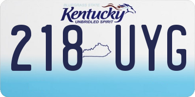 KY license plate 218UYG