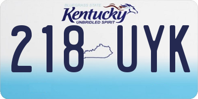 KY license plate 218UYK