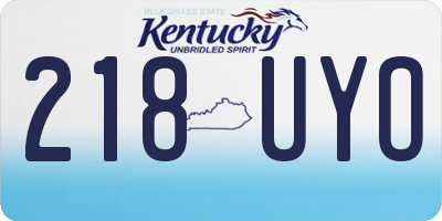 KY license plate 218UYO