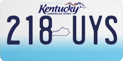 KY license plate 218UYS