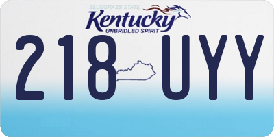KY license plate 218UYY