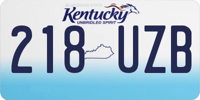 KY license plate 218UZB
