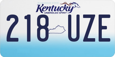 KY license plate 218UZE