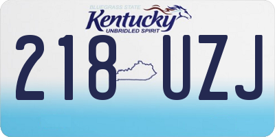 KY license plate 218UZJ