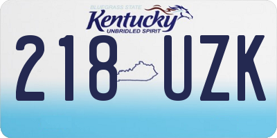 KY license plate 218UZK
