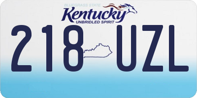 KY license plate 218UZL