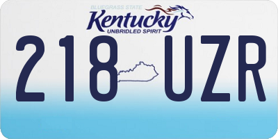 KY license plate 218UZR