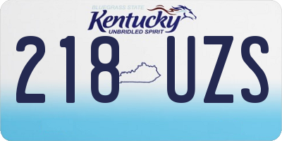 KY license plate 218UZS