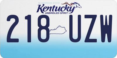 KY license plate 218UZW