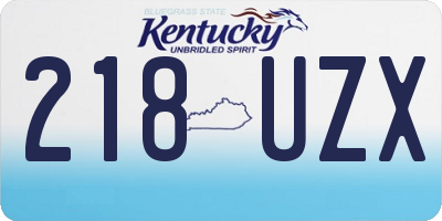 KY license plate 218UZX