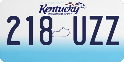 KY license plate 218UZZ
