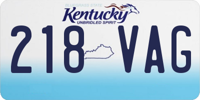KY license plate 218VAG