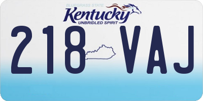 KY license plate 218VAJ