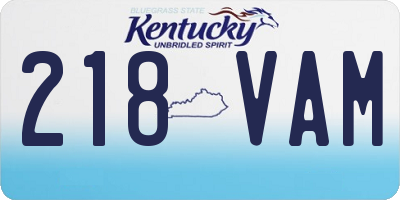 KY license plate 218VAM