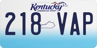 KY license plate 218VAP