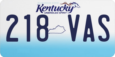 KY license plate 218VAS