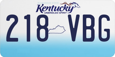 KY license plate 218VBG