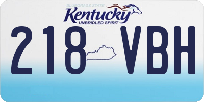 KY license plate 218VBH