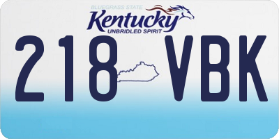 KY license plate 218VBK