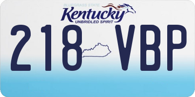 KY license plate 218VBP