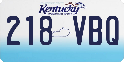 KY license plate 218VBQ