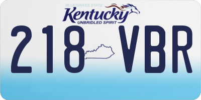 KY license plate 218VBR