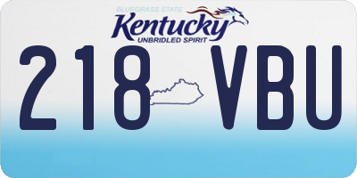 KY license plate 218VBU