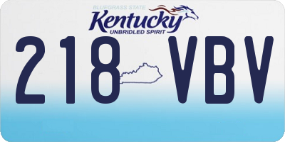 KY license plate 218VBV