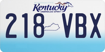 KY license plate 218VBX