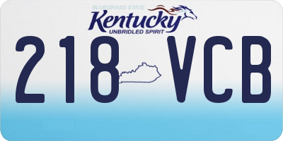 KY license plate 218VCB