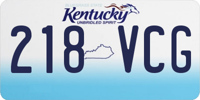 KY license plate 218VCG