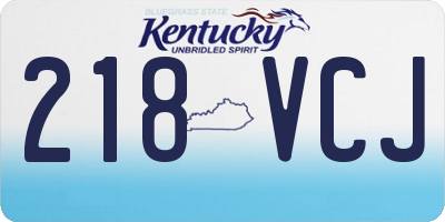 KY license plate 218VCJ