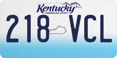 KY license plate 218VCL