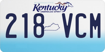 KY license plate 218VCM