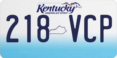 KY license plate 218VCP