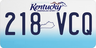 KY license plate 218VCQ