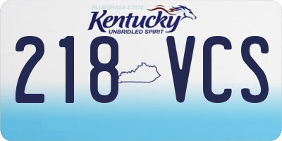 KY license plate 218VCS