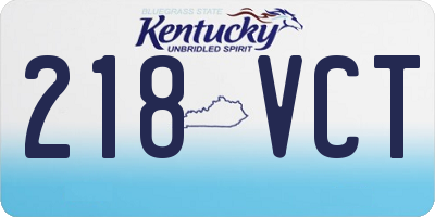 KY license plate 218VCT