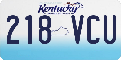 KY license plate 218VCU