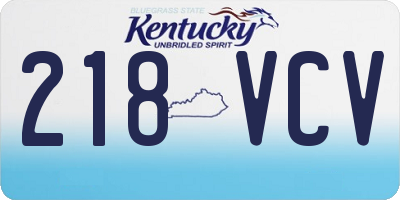 KY license plate 218VCV