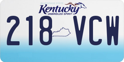 KY license plate 218VCW