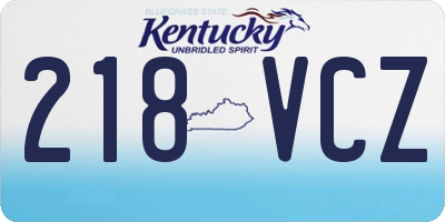 KY license plate 218VCZ