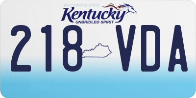 KY license plate 218VDA